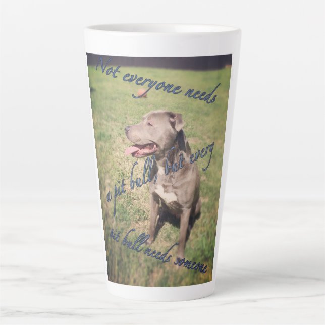 Taza De Café Latte Pitbull Latte Mug (Anverso)
