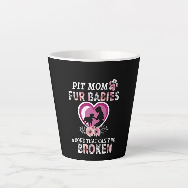 Taza De Café Latte Pitbull Pit Mom Y Fur Baby Classic (Anverso)