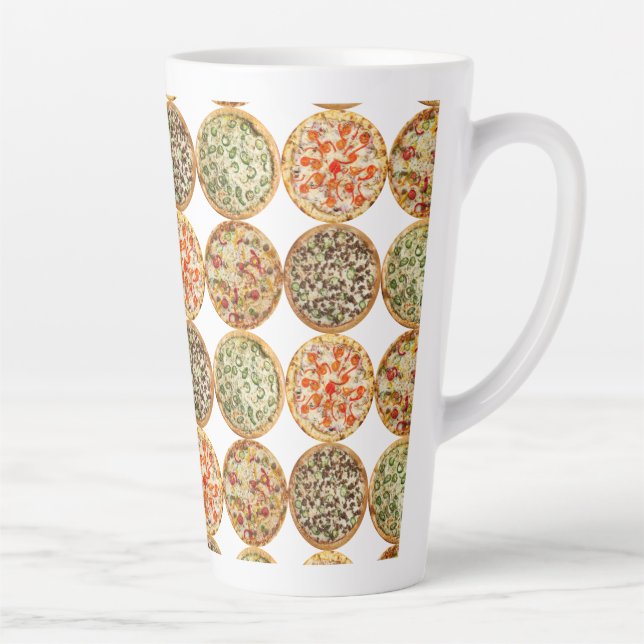 Taza De Café Latte Pizza deleita a Latte Mug (Derecha)