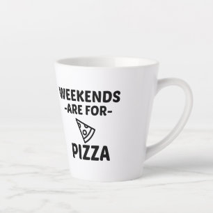 TAZA DE CAFÉ LATTE PIZZA WEEKEND
