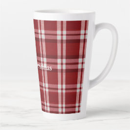 Taza De Café Latte Placa blanca roja