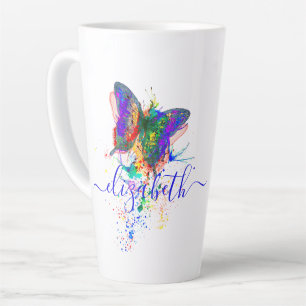 Taza De Café Latte Placa de mariposa personalizada