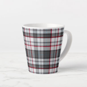Taza De Café Latte Placa de tartán de textura gris