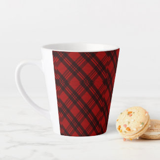 Taza De Café Latte  Plaid Elegante Moderno 