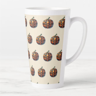Taza De Café Latte Plaid Pumpkin Halloween Latte Coffee Mug