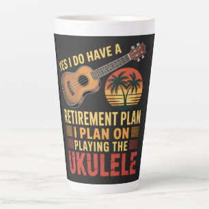 Taza De Café Latte Plan de jubilación de ukulele divertido