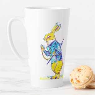 Taza De Café Latte Plan de Manejo del Tiempo del Conejo Blanco