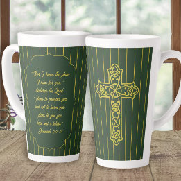 Taza De Café Latte Planes de regalo de pastor que tengo para ti Escri