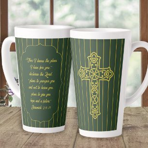 Taza De Café Latte Planes de regalo de pastor que tengo para ti Escri