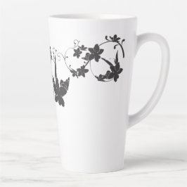 Taza De Café Latte planta-decorativa-florida