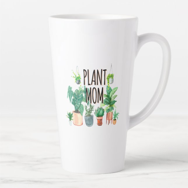 Taza De Café Latte Planta Mamá -Jardinería, Regalo De Plantador Para  (Derecha)