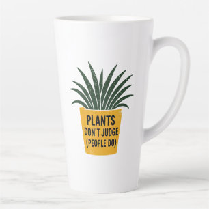 Taza De Café Latte Plantas Divertidas No Juzgan Arte de Sello de Tint
