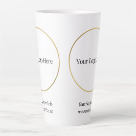 Taza De Café Latte Plantilla comercial con logotipo de la compañía de