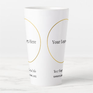 Taza De Café Latte Plantilla comercial con logotipo de la compañía de