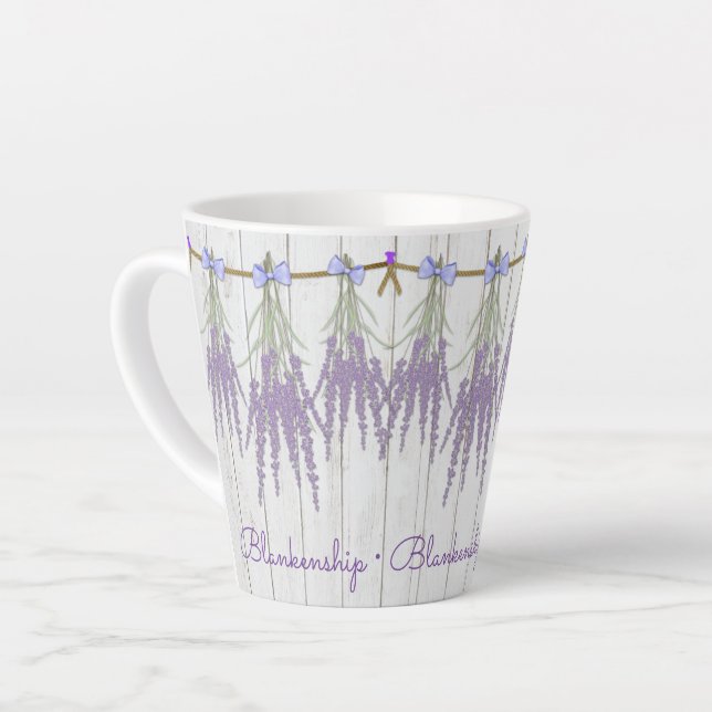 Taza De Café Latte Plantilla de monograma del paquete de flor de lava (Ángulo izquierdo)