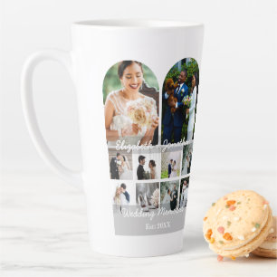 Taza De Café Latte Plantilla de pareja para collage de 10 fotos Recue