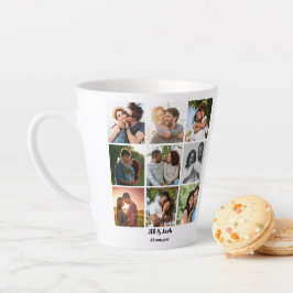 Taza De Café Latte Plantilla personalizada de 9 Collages de fotos par