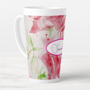 Taza De Café Latte Plato de papel para fiesta con patrón de flores de