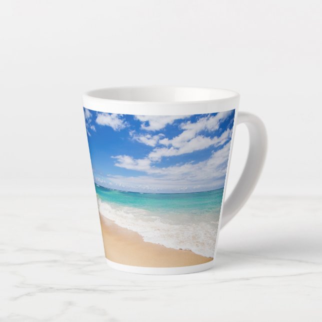 Taza De Café Latte Playa agradable (Ángulo derecho)