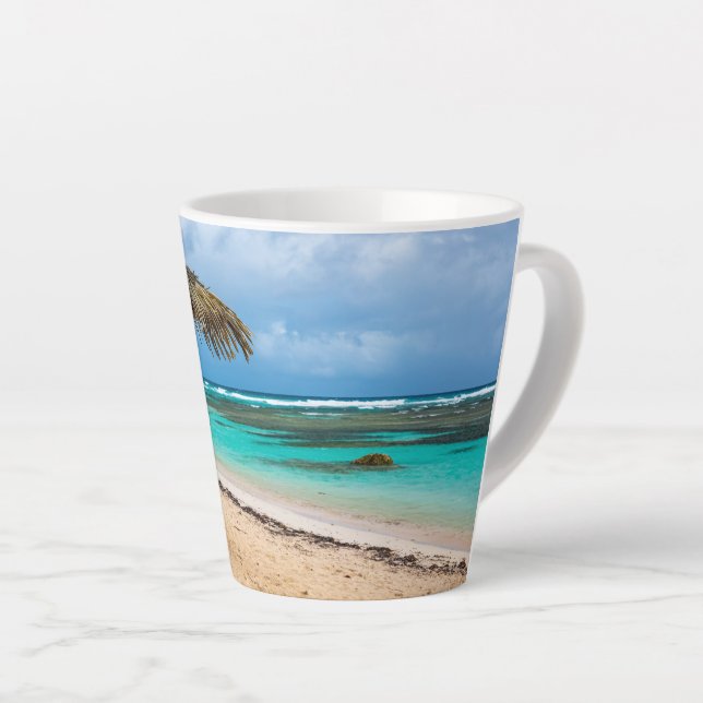 Taza De Café Latte Playa de Anse des Rochers (Ángulo derecho)