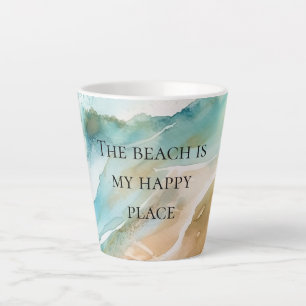 Taza De Café Latte Playa Océano