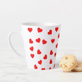 Taza De Café Latte Playful Red Hearts