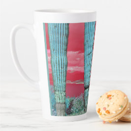 Taza De Café Latte Pleasant Saguaro Pillars Latte Mug