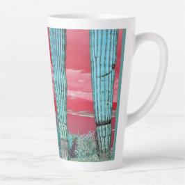 Taza De Café Latte Pleasant Saguaro Pillars Latte Mug