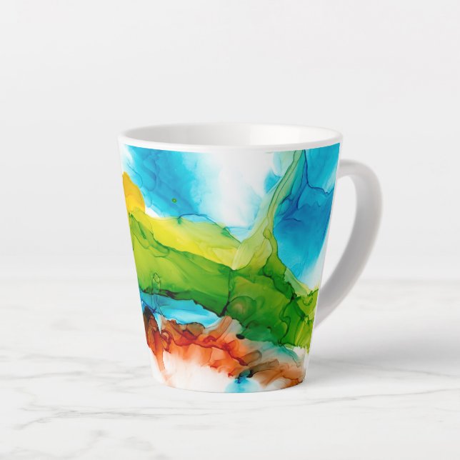 Taza De Café Latte Pluma principal: acuarelas (Ángulo derecho)