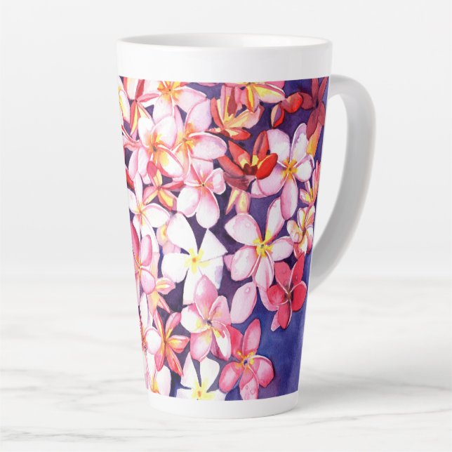 Taza De Café Latte Plumeria flotante (Ángulo derecho)