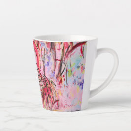 Taza De Café Latte Plumes au rose
