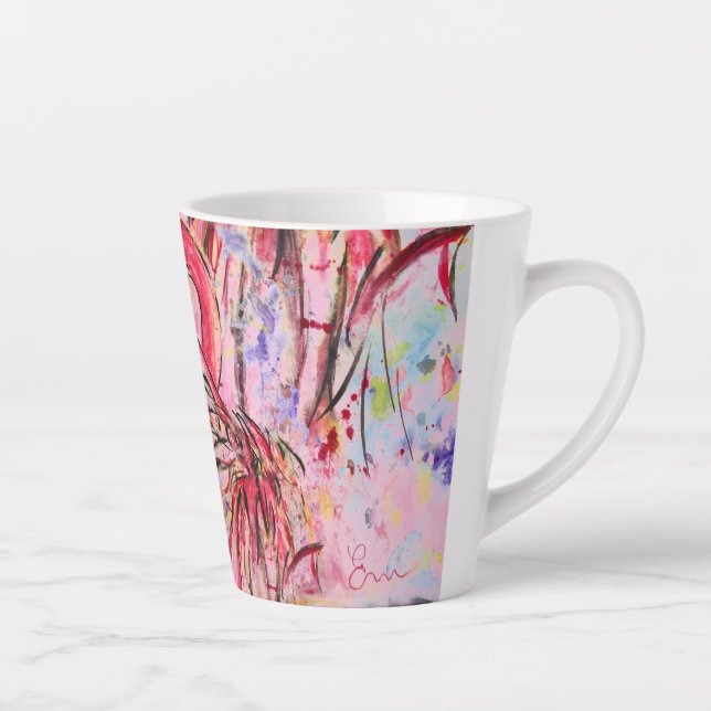Taza De Café Latte Plumes au rose (Derecha)