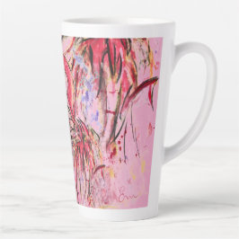 Taza De Café Latte Plumes au rose