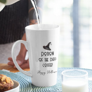 Taza De Café Latte Poción del Día Halloween Blanco