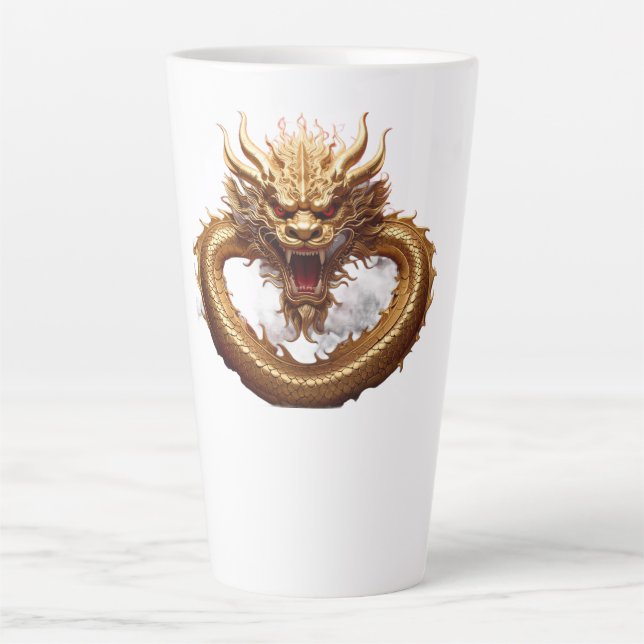 Taza De Café Latte Poder del Dragón Chino (Anverso)