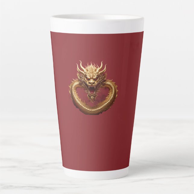 Taza De Café Latte Poder del Dragón Chino (Anverso)
