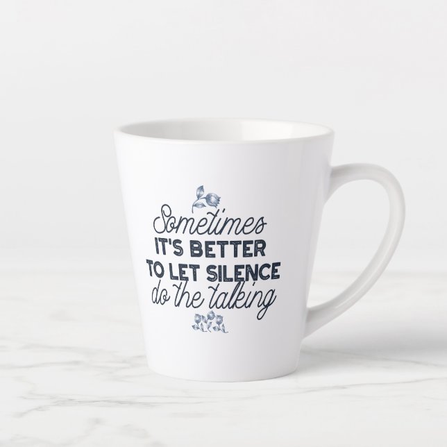 Taza De Café Latte Poder del silencio - Cita Inspiradora (Derecha)