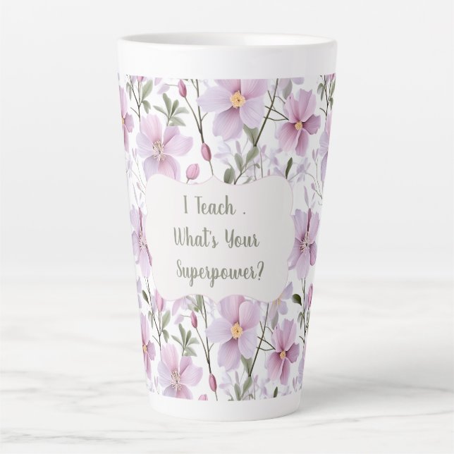 Taza De Café Latte Poder Floral del Profesor  (Anverso)