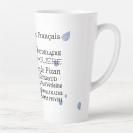 Taza De Café Latte Poetas francesas Latte Mug