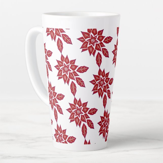Taza De Café Latte Poinsettia (rojo) (Ángulo izquierdo)