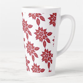 Taza De Café Latte Poinsettia (rojo)