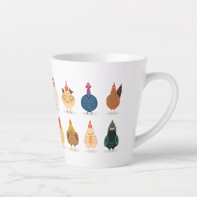 Taza De Café Latte Pollo blanco (Derecha)