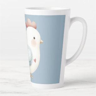 Taza De Café Latte Pollo Cottagecore Pastel