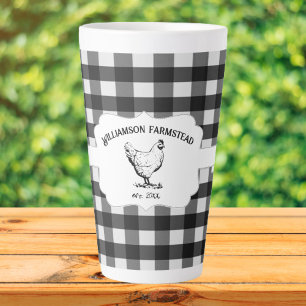Taza De Café Latte Pollo Latte de pollo de la granja de búfalo negro