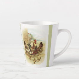 Taza De Café Latte Pollos de granja de arte ventilado