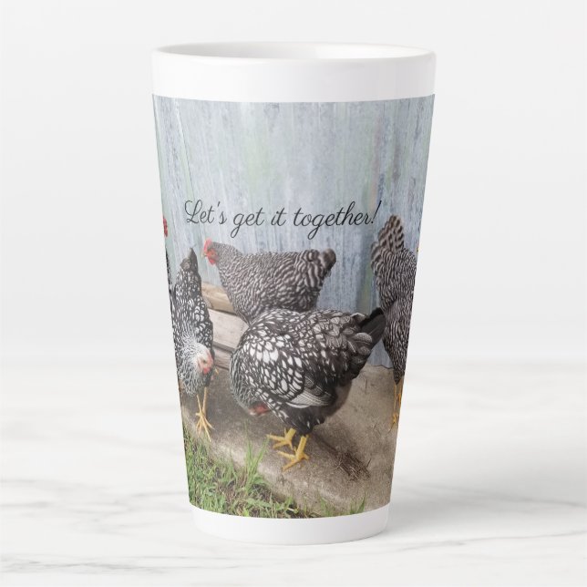 Taza De Café Latte Pollos divertidos (Anverso)