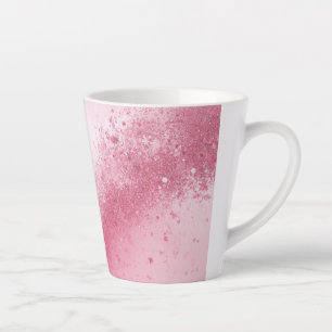 Taza De Café Latte Polvo Brillante Rosa Femenino abstracto Girlie