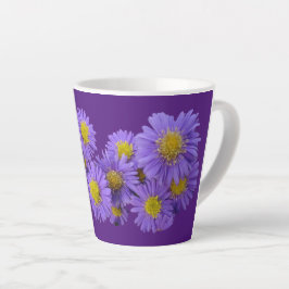 Taza De Café Latte Polvo de Michaelmas. Purple Latte Mug