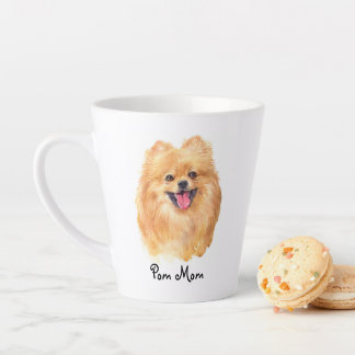 Taza De Café Latte Pom Mamá Ilustrada Pomerania