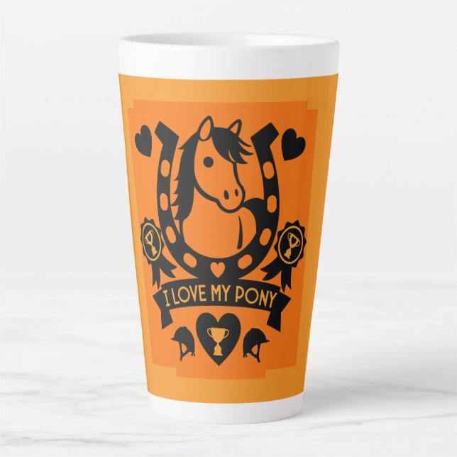 Taza De Café Latte Pony Club Rider (Anverso)